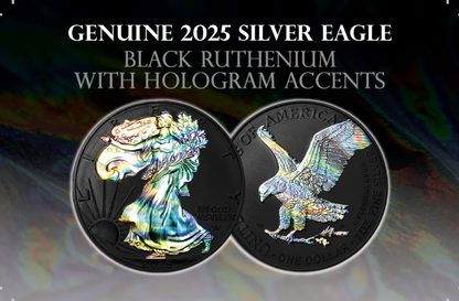 2025 U.S. Eagle Black Ruthenium Holo Edition 1 oz Silver Coin - CoinsTV