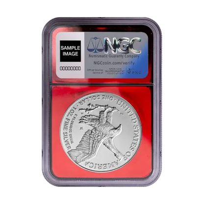 2025-W Burnished Silver Eagle - NGC MS70 Red Core & Eagle Label FDOI - CoinsTV