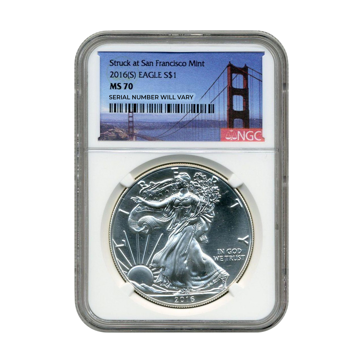 2016(S) Silver Eagle San Francisco - The Secret Release - NGC MS70 - CoinsTV