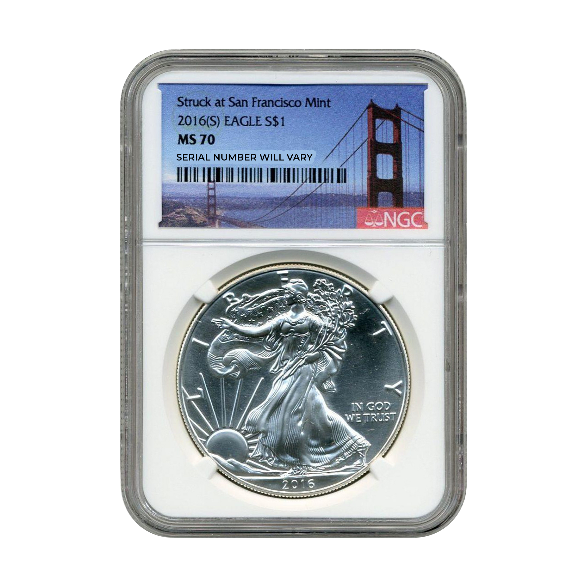 2016(S) Silver Eagle San Francisco - The Secret Release - NGC MS70 - CoinsTV
