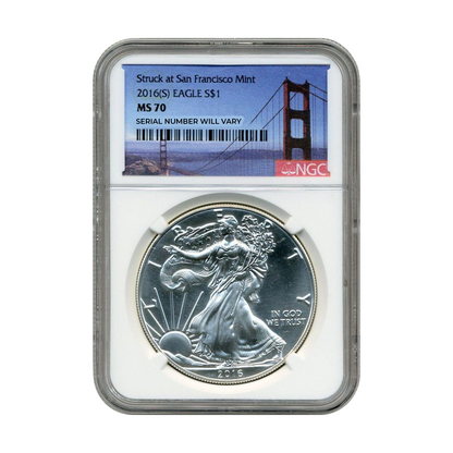 2016(S) Silver Eagle San Francisco - The Secret Release - NGC MS70 - CoinsTV