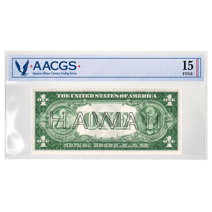 1935 $1 Hawaii Emergency Series - Graded Fine 15 AACGS - CoinsTV