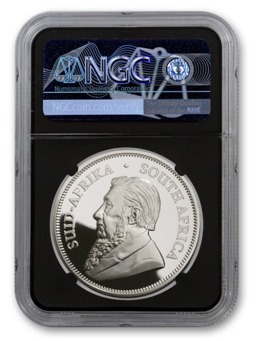2020 1 oz Krugerrand Silver NGC PF70 UC FDOI Black Core & Springbok Label - CoinsTV