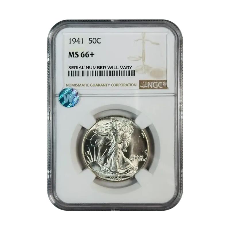 1941 Walking Liberty Half Dollar Philadelphia - NGC MS66+ Sight White - CoinsTV