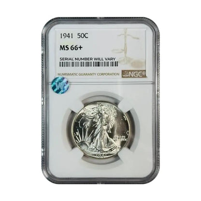 1941 Walking Liberty Half Dollar Philadelphia - NGC MS66+ Sight White - CoinsTV
