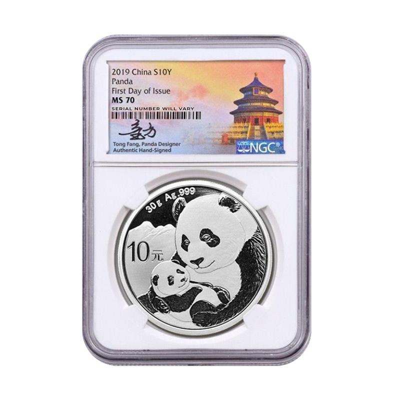 2019 China Silver Panda - Fang Signature Label - NGC MS70 First Day Of Issue - CoinsTV