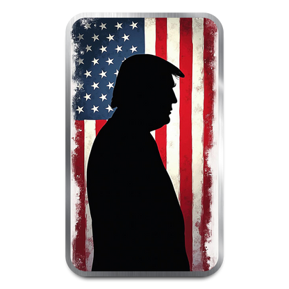 Donald Trump In Silhouette 1oz Silver Bar