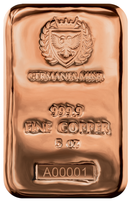 Germania Mint 5 Oz Cu 999.9 Cast Bar