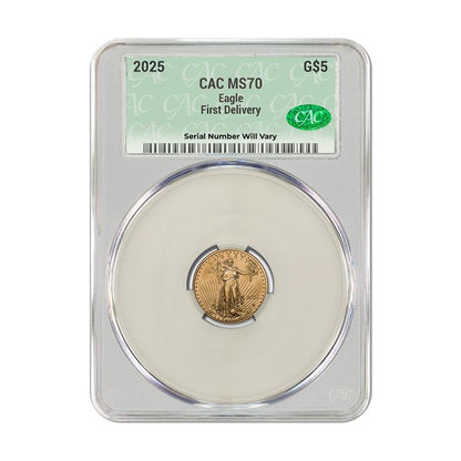 2025 $5 Gold Eagle - CAC MS70 First Delivery - CoinsTV