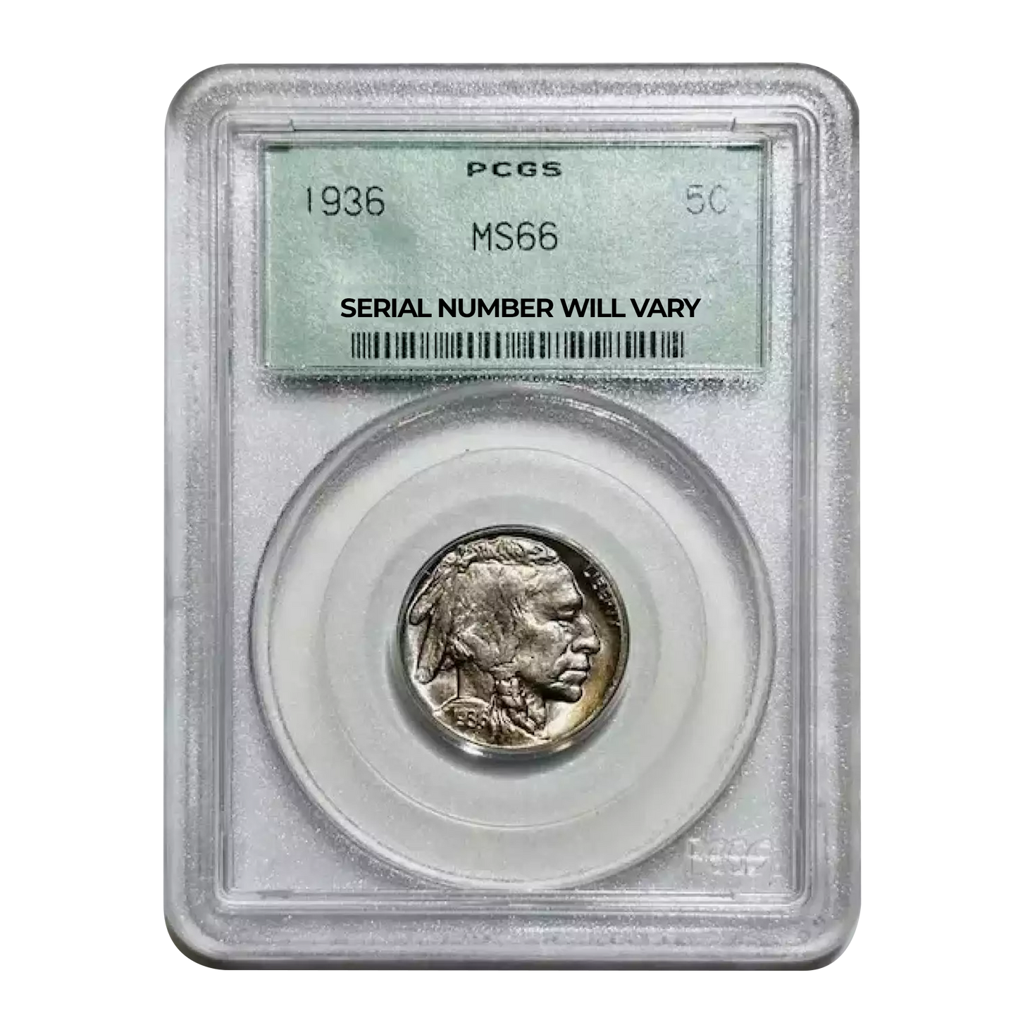 1936 Buffalo Nickel OLD GREEN HOLDER - PCGS MS66 - CoinsTV