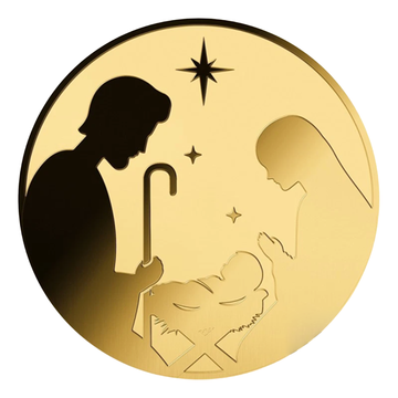 Gabon Silent Night, Holy Night 1/1000 oz Gold Coin in Card