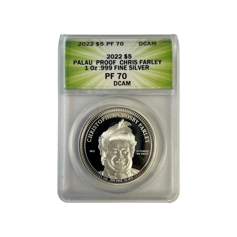 2022 1 oz Chris Farley Silver - ANACS PF70 UCAM - CoinsTV