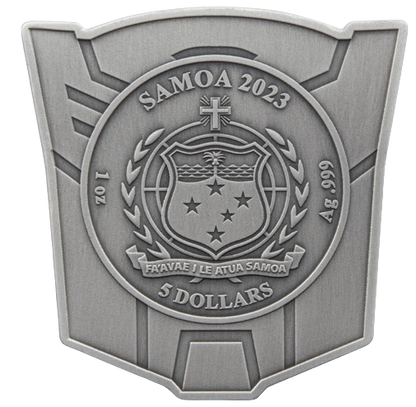 2023 Samoa Hasbro Transformers Optimus Prime - 1oz Silver Antiqued Shaped Coin