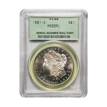 1881-S Morgan Silver Dollar - Old Green Holder - PCGS MS65 PL