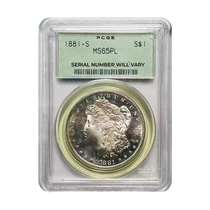 1881-S Morgan Silver Dollar - Old Green Holder - PCGS MS65 PL