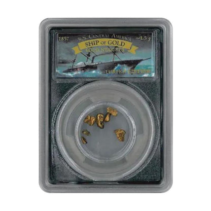SS Central America Gold Nuggets 1.5 Grams Gold - Bob Evans Signature - PCGS Certified - CoinsTV