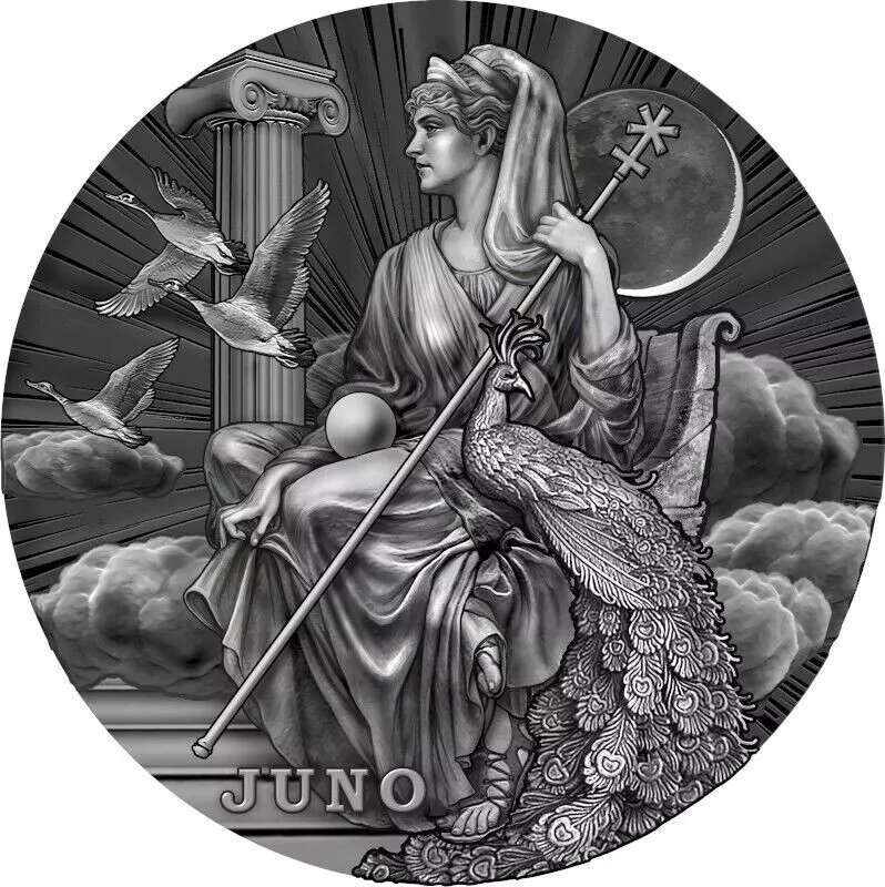 2022 Niue Roman Gods Juno 2 oz Silver Coin - CoinsTV