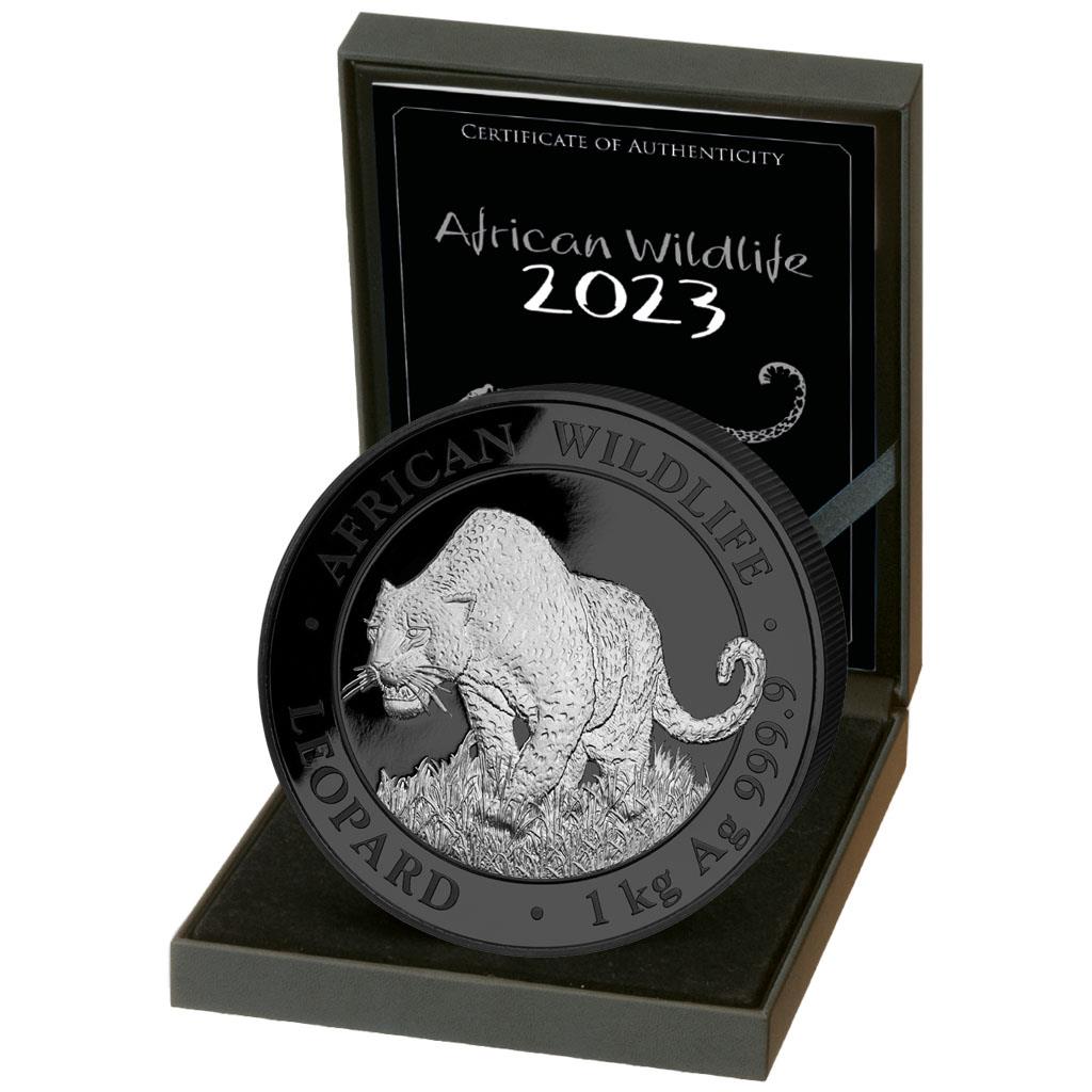 2023 Somalia Leopard Black Premium 1 Kilo Silver Coin - CoinsTV