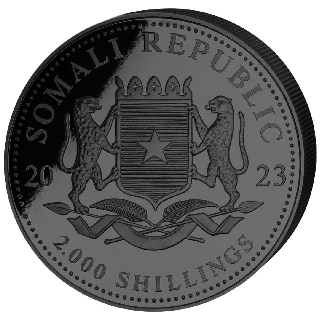 2023 Somalia Leopard Black Premium 1 Kilo Silver Coin - CoinsTV