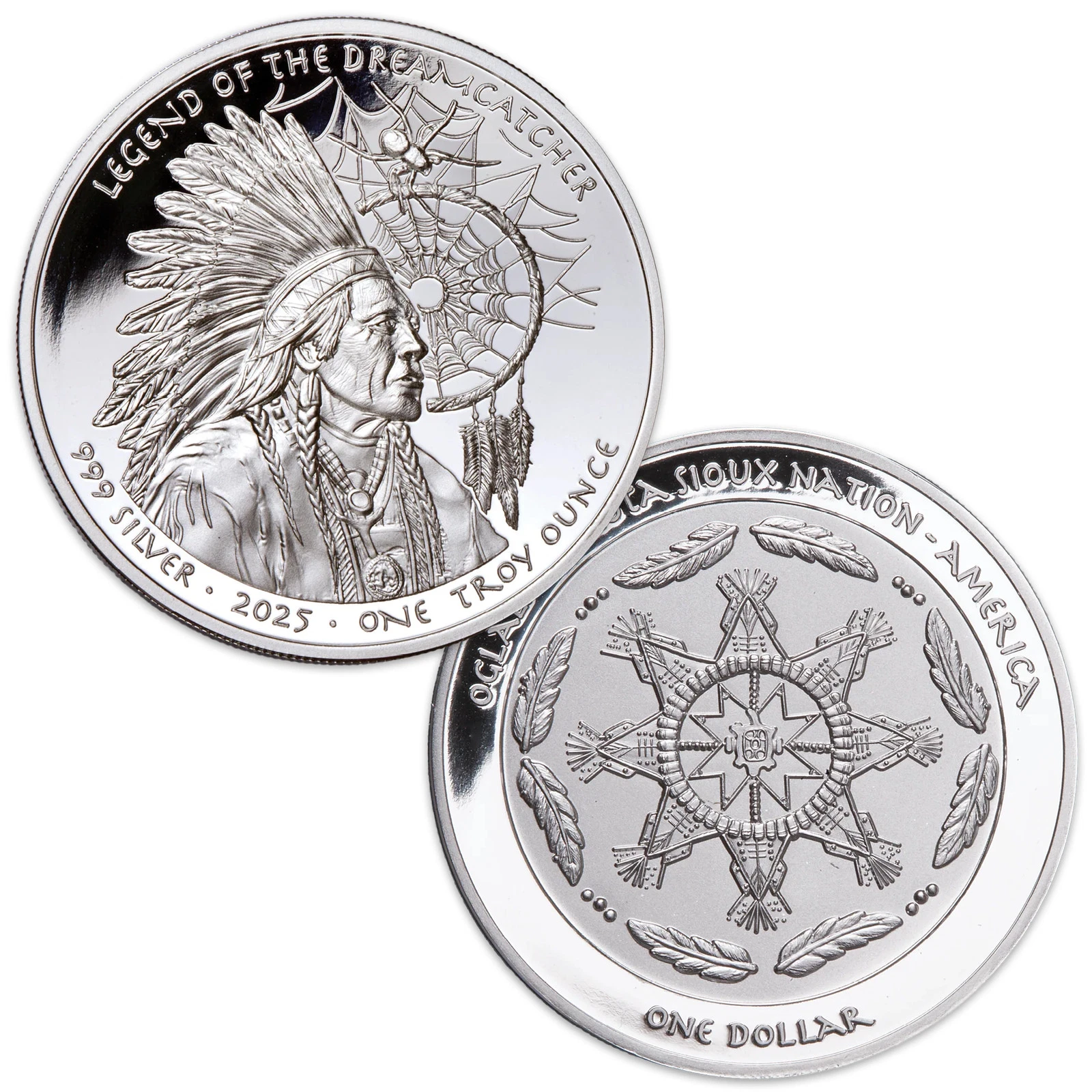 2025 Sioux Nation Legend of the Dreamcatcher Proof 1 oz Silver Coin - CoinsTV