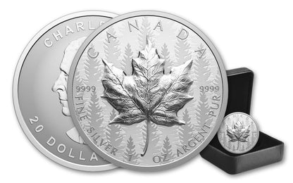 2024 Canada Maple Leaf Pulsating Forest 1 oz Silver UHR - CoinsTV