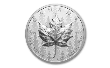 2024 Canada Maple Leaf Pulsating Forest 1 oz Silver UHR - CoinsTV
