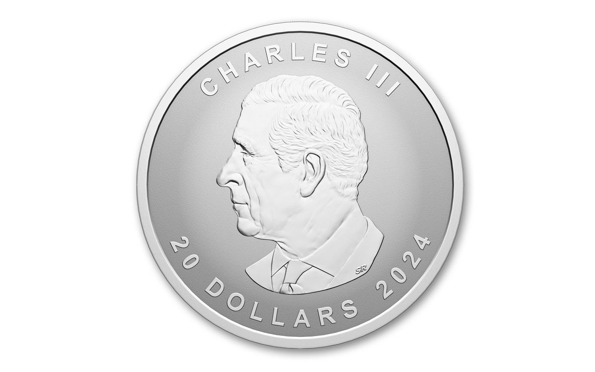2024 Canada Maple Leaf Pulsating Forest 1 oz Silver UHR - CoinsTV