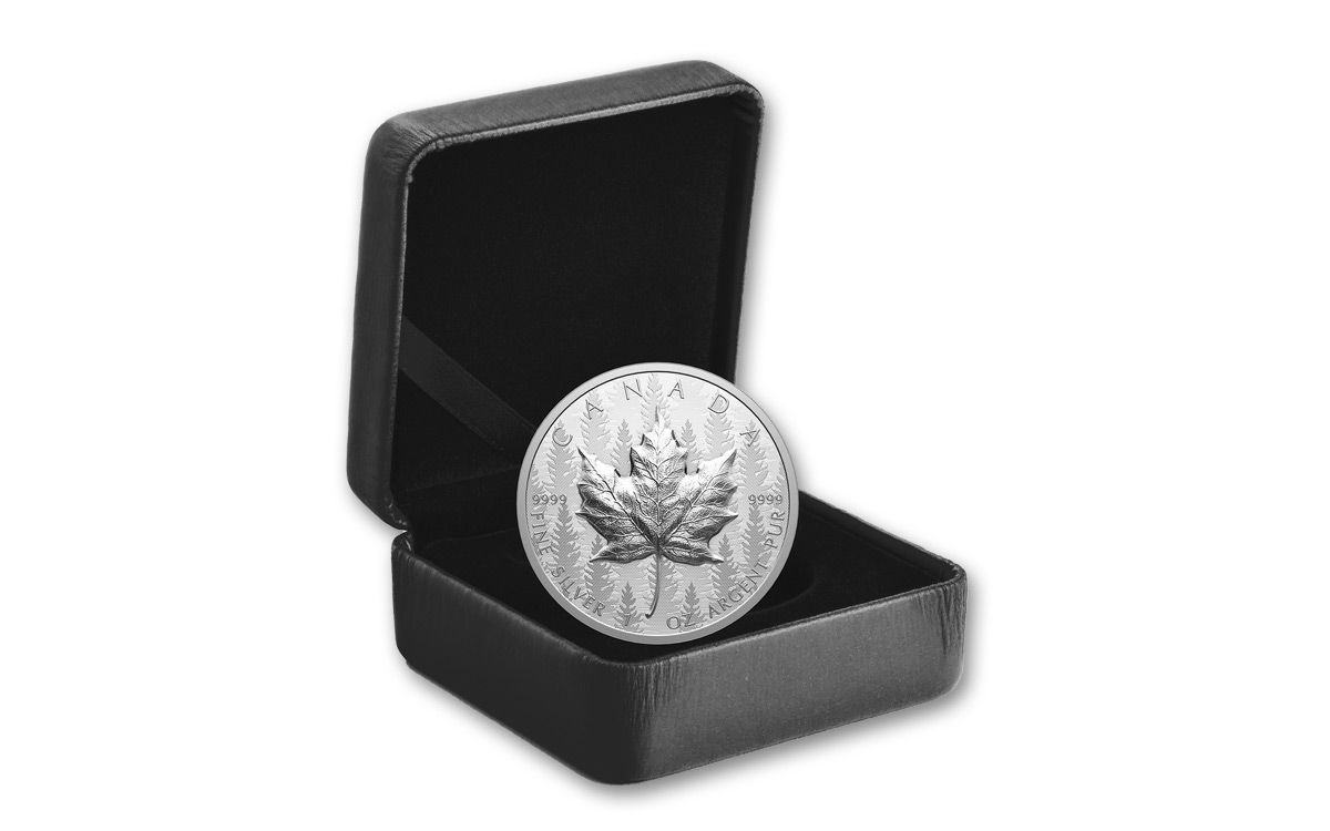 2024 Canada Maple Leaf Pulsating Forest 1 oz Silver UHR - CoinsTV