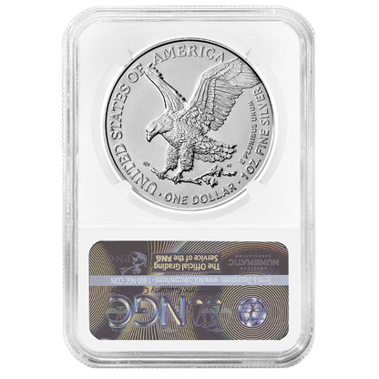 2023 Silver Eagle - NGCX MS10 FDI Gaudioso Flag Label
