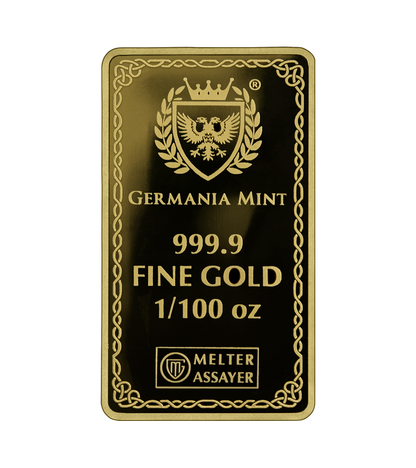Germania Mint Odin 1/100 oz Gold Bar in Card