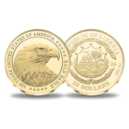 2026 Liberia Bald Eagle 1/200 oz Gold Coin