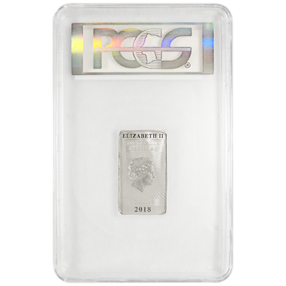 2018-P Australian Dragon Rectangle 1 oz Silver - PCGS MS70 First Strike Label - CoinsTV