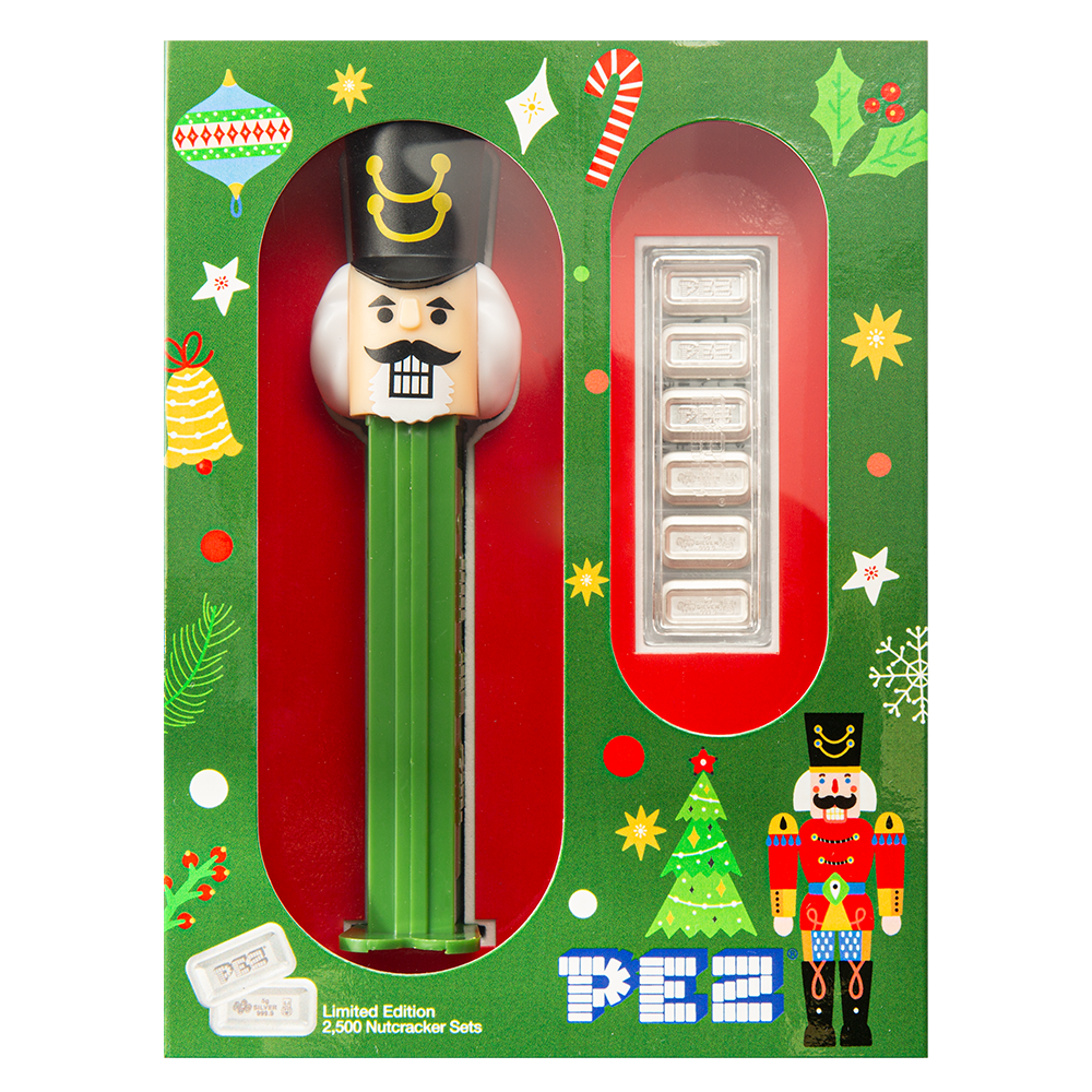 PEZ® Holiday Nutcracker 6 pc Gift Set - 5 gram Silver Wafers - CoinsTV