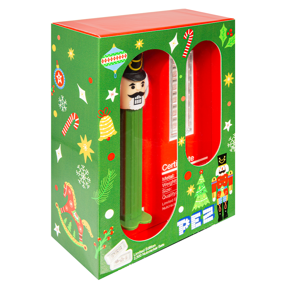 PEZ® Holiday Nutcracker 6 pc Gift Set - 5 gram Silver Wafers - CoinsTV