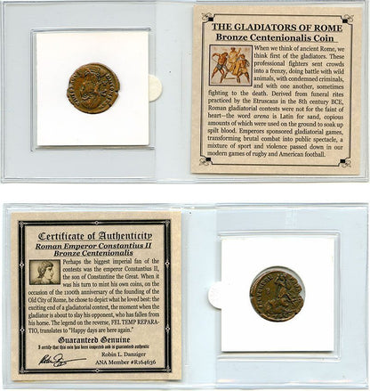 Roman Centenionalis Constantius II Gladiator (Mini Album) - CoinsTV