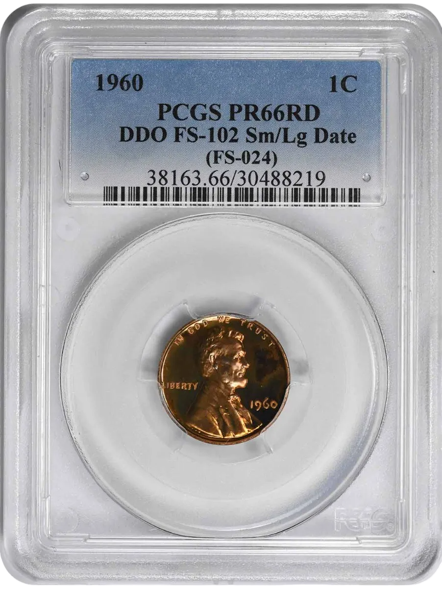 1960 Lincoln Cent - Small/Large Date - PCGS PR66 RD DDO