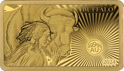 2024 Solomon Islands World's Purest Bullion Buffalo 1/100 oz Proof Gold Bar