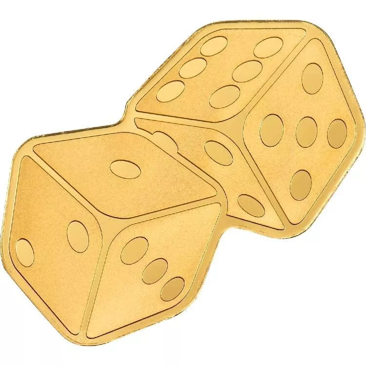 Palau Golden Highlights Dice 0.5 gram .9999 Gold