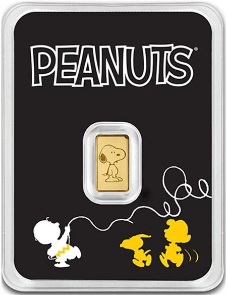 2025 Peanuts 75th Ann. 0.5g Gold Bar in Card