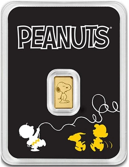 2025 Peanuts 75th Ann. 0.5g Gold Bar in Card