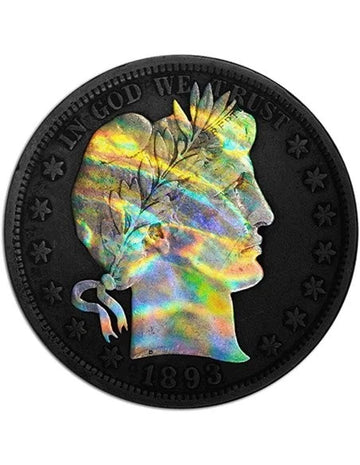 U.S. Barber Half Dollar Ruthenium Holo Silver Coin