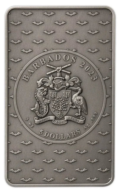 2023 Barbados The Batman UHR Antiqued 3 oz Silver Coin