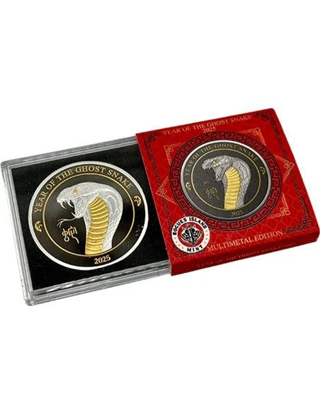 2025 Year of the Ghost Snake Multimetal Edition 1 oz Silver Round - CoinsTV