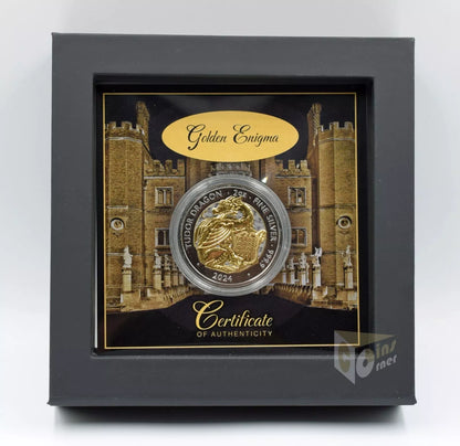 2024 Great Britain Tudor Beasts Dragon Golden Enigma Edition 2 oz Silver Coin - CoinsTV