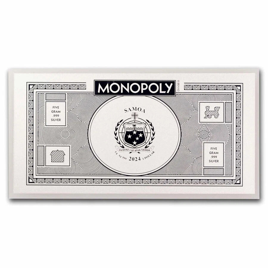 2024 Samoa Monopoly Currency 5g Silver Note - CoinsTV