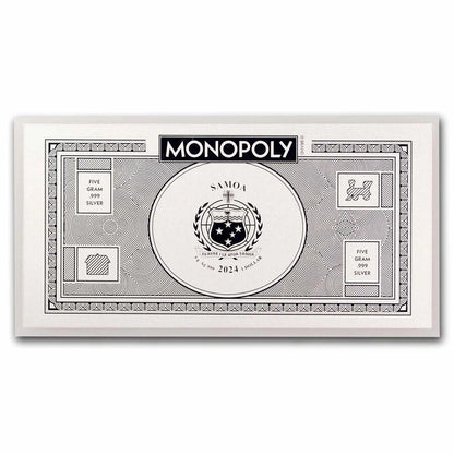 2024 Samoa Monopoly Currency 5g Silver Note - CoinsTV