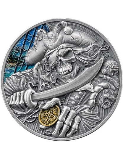 2025 Ghana Memento Mori Pirate UHR 1 oz Silver Coin | CoinsTV