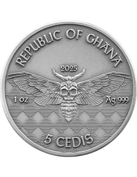 2025 Ghana Memento Mori Pirate UHR 1 oz Silver Coin - CoinsTV