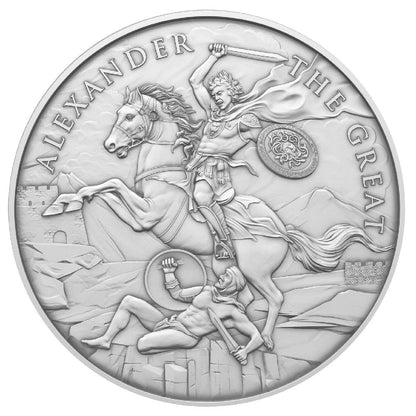 Legendary Warriors: Alexander the Great 1 oz .999 Fine Silver Round - CoinsTV