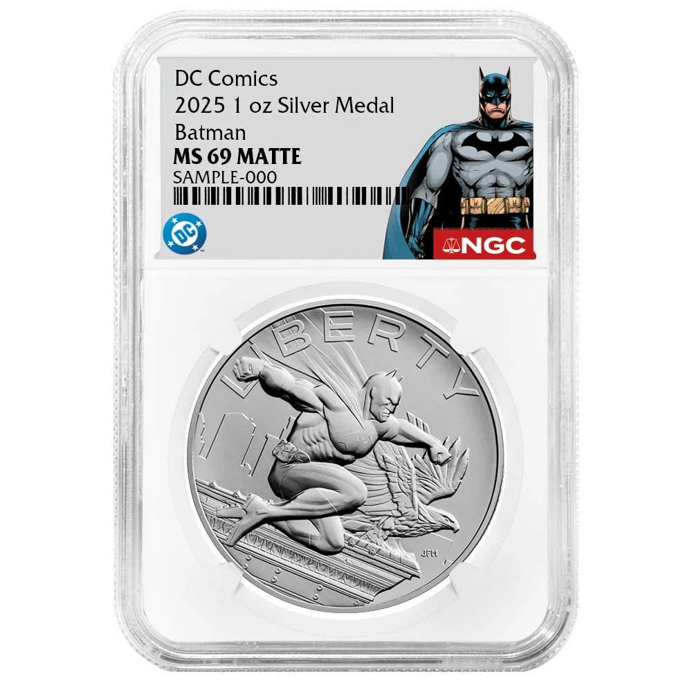 2025 Batman DC Comics 1 oz Silver Medal - NGC MS69 Batman Label - CoinsTV